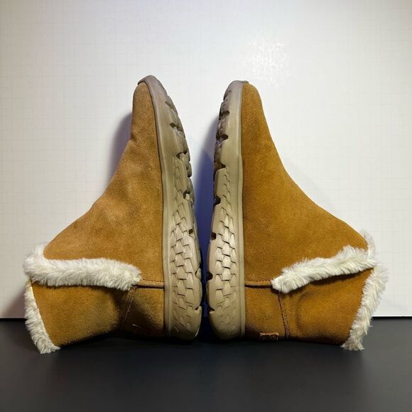 Womens SKECHERS On The Go Joy Bundle Up Tan Fur Lined Ankle Boots / Size 9 - Picture 7 of 9